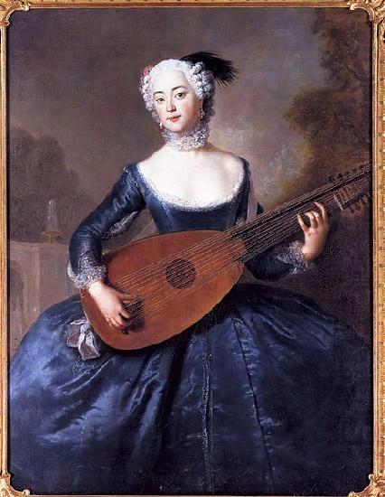Portrait of Eleonore Louise Albertine, Comtesse von Schlieben-Sanditten, Freifrau von Keyserlingk (1720-1755), wife of Dietrich Cesarion, antoine pesne
